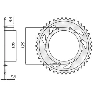 Zębatka tylna 4402 53 Derbi Senda 50R/SM, Aprilia RX 50, MBK 50 (JTR1131.53)