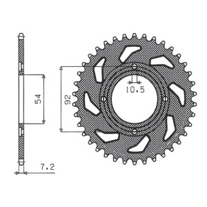 Zębatka tylna SUNSTAR 835 49 Yamaha TZR 125 88-93 (+4), RD 125 LC 1 82-85