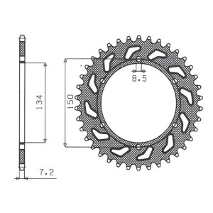Zębatka tylna 463 48 Kawasaki KMX 125 '86-'03 (JTR463.48) - Sklep Moto