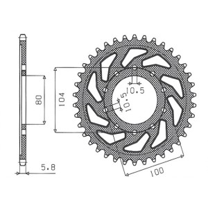 Zębatka tylna SUNSTAR 478 45 Kawasaki ZXR 400 (88-02), Z800 (13-14) (JTR478.45)