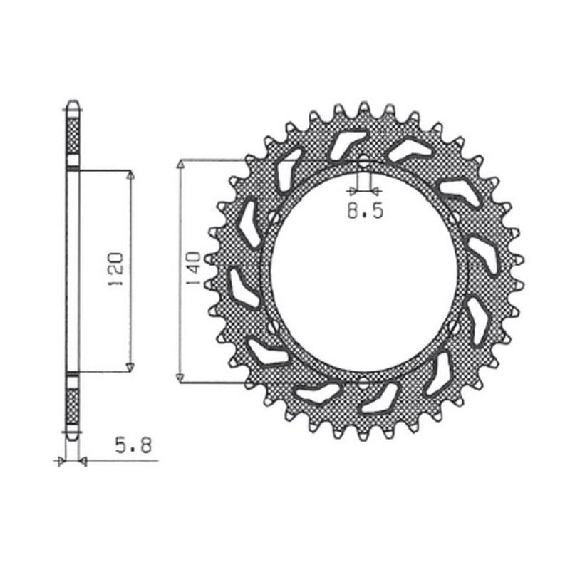 Zębatka tylna 260 40 (Łańc. 520) - SUNSTAR (JTR260.44)