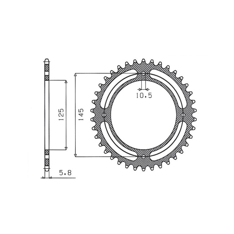 Zębatka tylna SUNSTAR 857 45 do Yamahy XT 600E '90-03, XT 660Z TENERE '91-00