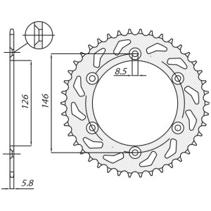 Zębatka tylna 808 47 do Suzuki DRZ 400 '00-'24 (JTR808.47) - Łańcuch 520