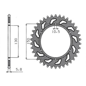 Zębatka tylna do HONDA NX 650, FMX 650, XR 600, YAMAHA XJ6 600 - SUNSTAR 236 42