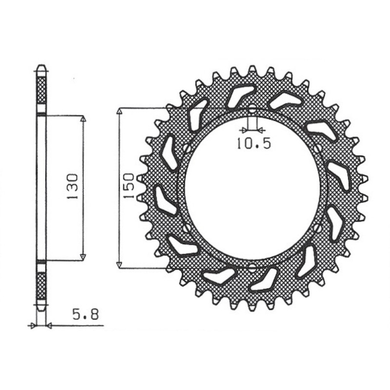 Zębatka tylna do HONDA NX 650, FMX 650, XR 600, YAMAHA XJ6 600 - SUNSTAR 236 42