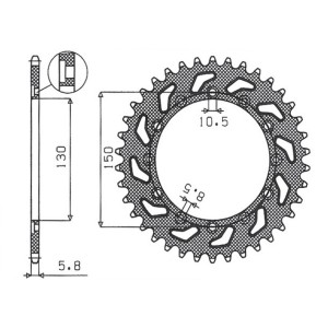 Zębatka tylna SUNSTAR 236 52 / 245 52 do motocykli Honda NX 650 95-01, Yamaha XJ 6 09-15, Yamaha WR 250R '08-'10, Aprilia RX Six