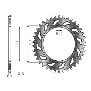 Zębatka tylna 489 49 Kawasaki KX/KXF `84-`20 (JTR460.49) - Łańcuch 520
