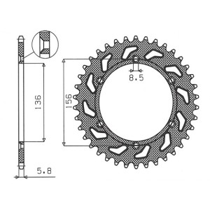 Zębatka tylna 702 49 do Husqvarna SMS 125 i Suzuki DR 250
