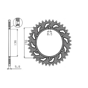 Zębatka tylna 702 50 do Husqvarna SM 610, Suzuki DR350, RGV 250 (JTR822.50)