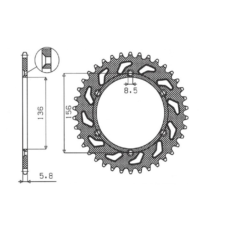 Zębatka tylna 702 50 do Husqvarna SM 610, Suzuki DR350, RGV 250 (JTR822.50)