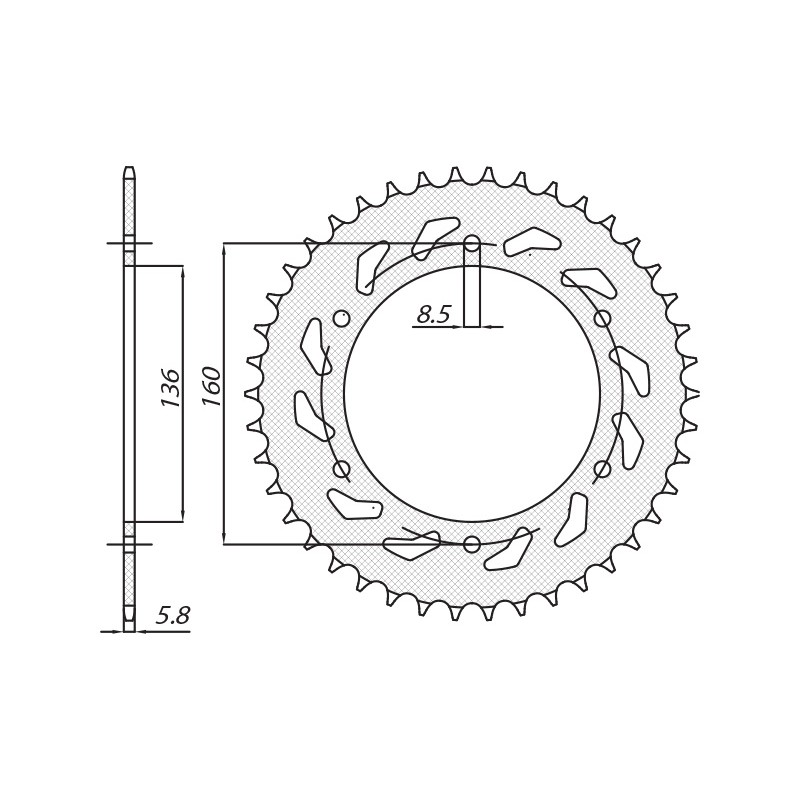 Zębatka tylna do Aprilii Pegaso i BMW F650 - 42 zęby