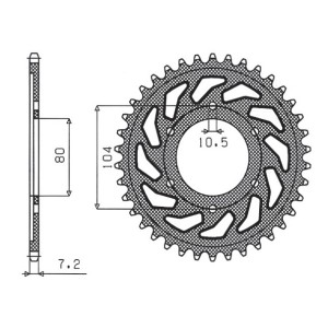 Zębatka tylna do Kawasaki ZX 6 R, Z 1000 i ZX10R - JTR1489.40