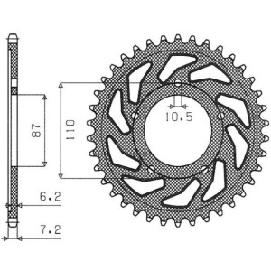 Zębatka tylna SUNSTAR 828 47 do Suzuki GSF 650 Bandit 07-15, GSX 650 F 08-15