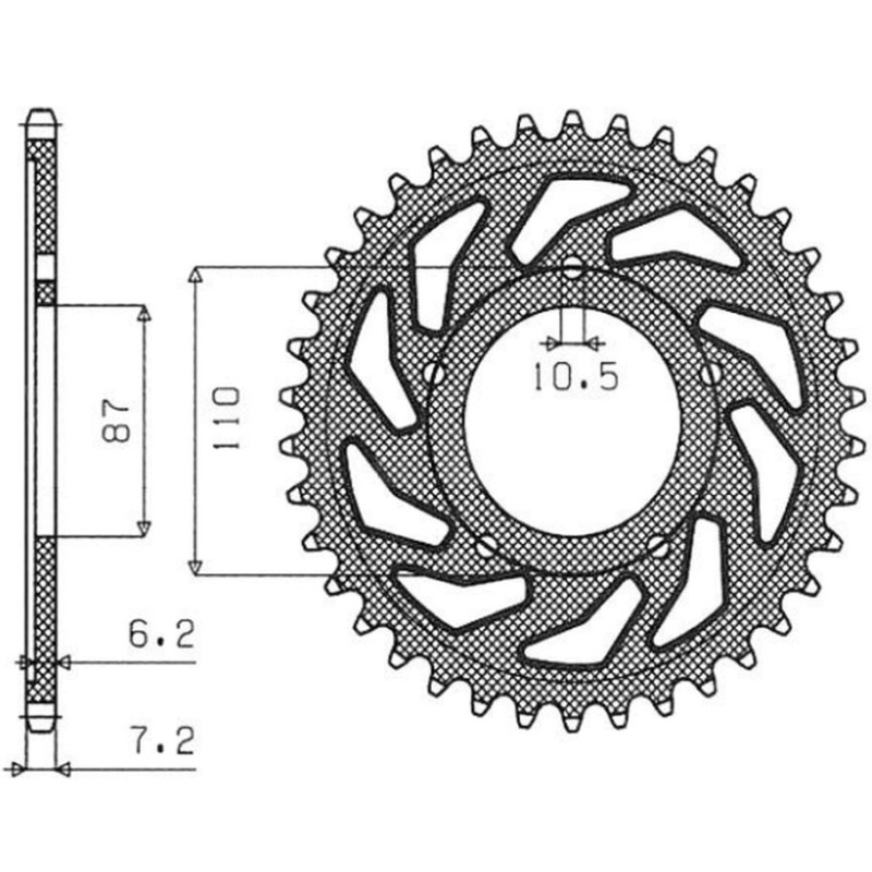 Zębatka tylna SUNSTAR 828 47 do Suzuki GSF 650 Bandit 07-15, GSX 650 F 08-15