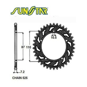 Zębatka tylna 828 49 do Suzuki GSF 400 Bandit '89-96, GSF 650 Bandit '07-15