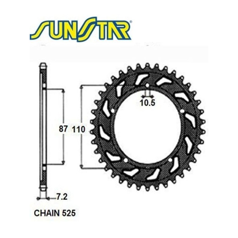 Zębatka tylna 828 49 do Suzuki GSF 400 Bandit '89-96, GSF 650 Bandit '07-15