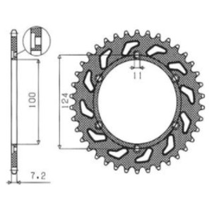 Zębatka tylna SUNSTAR 4366 40 Ducati Monster S4 916 '01-03, ST4 996 '02-05