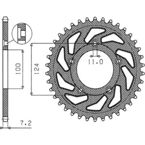 Zębatka tylna SUNSTAR 4443 36 DUCATI 749 '03-'06 (JTR744.36)