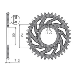 Zębatka tylna do Ducati 749 SUNSTAR 4443 38 (JTR744.38)