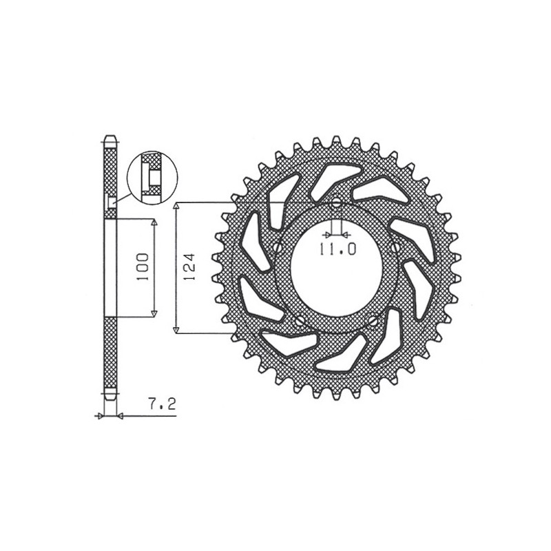 Zębatka tylna do Ducati 749 SUNSTAR 4443 38 (JTR744.38)