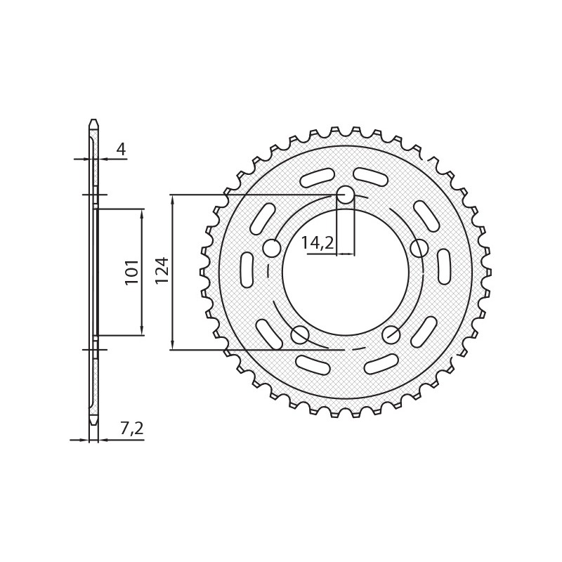 Zębatka tylna SUNSTAR 4508 42 KTM 950/990/1190 RC8/DUKE/SUPERMOTO (JTR898.42)