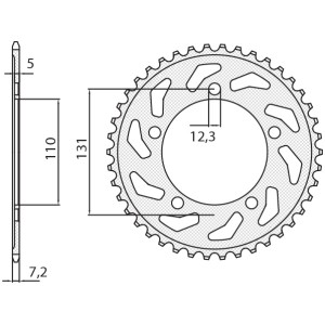 Zębatka tylna do motocykla BMW S 1000 RR '12-'15 (JTR7.45) - SUNSTAR