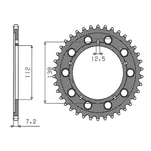 Zębatka tylna 44 zęby do HONDA CBR 600 '99-'00 (ŁAŃC. 525)
