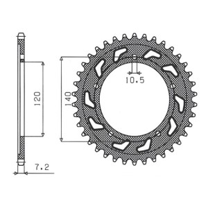 Zębatka tylna do motocykli Suzuki/Triumph - SUNSTAR 4398 44 (JTR1792.44)