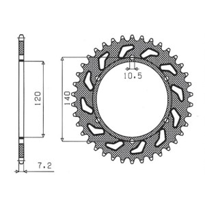 Zębatka tylna do motocykli Kawasaki Zephyr i W 650 - SUNSTAR JTR498.39