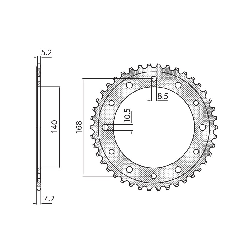 Zębatka tylna 4550 42 BMW F 800GS '08-'12 (JTR6.42) - Sklep Moto