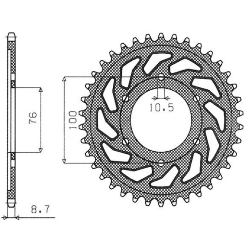 Zębatka tylna SUNSTAR 825 52 / 816 48 do Suzuki GSXR1100, GSXR750 (92-95) (JTR816.52)