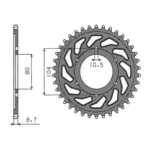 Zębatka tylna 488 45 do Kawasaki ZX9R (94-97), ZZR1200 (02-05) (JTR488.45)