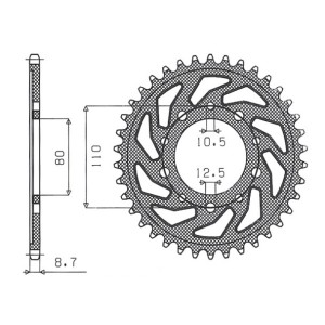 Zębatka tylna do HONDA CB 750F '80-'82 - SUNSTAR JTR1334.46