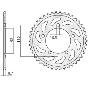 Zębatka tylna do Kawasaki ZZR 1400 '06-'18 (JTR1493.41)