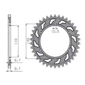 Zębatka tylna do Yamaha XJR 1300 '04-'06, MT-01 '05-'11 (JTR479.39)