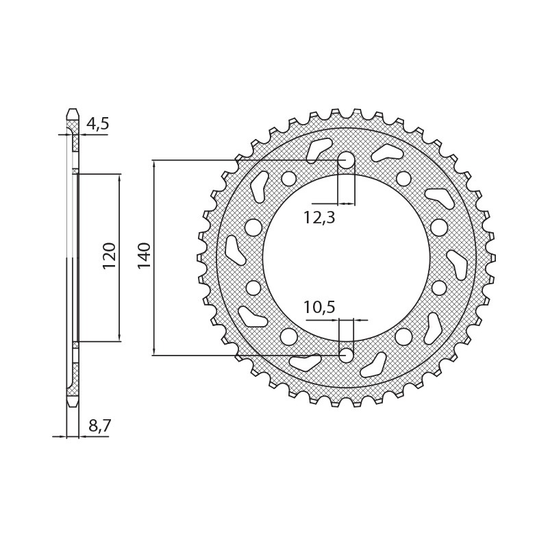 Zębatka tylna 4409 40 do Suzuki SV 1000 '03-'07, GSXR 1000 '01-'06 (JTR1800.40)