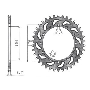 Zębatka tylna 4434 43 Honda VFR750, VFR800 V-TEC '02-'14, VFR800X Crossrunner '11-'15