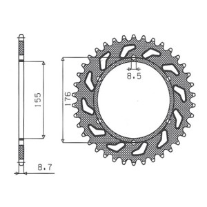 Zębatka tylna do motocykla Triumph 955/1050 - SUNSTAR 4392 42 (JTR2011.42)