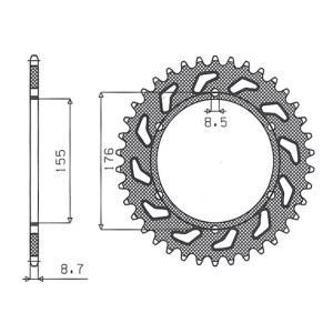 Zębatka tylna do motocykli Triumph 900/955/1000 oraz Daytona T595 955