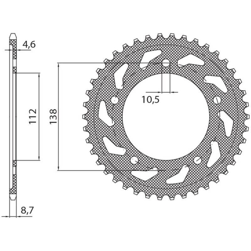 Zębatka tylna 4383 48 Yamaha YZF R6 '99-'02 (JTR1873.48)