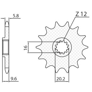 Zębatka przednia SUNSTAR 7005 14 KTM SX 65 '98-'18 (JTF1906.14) (ŁAŃC. 420)