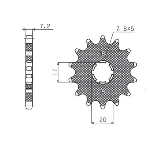 Zębatka przednia do HONDA XLR 125 CBR 125 CLR 125 - SUNSTAR 2037 17 (JTF1264.17)