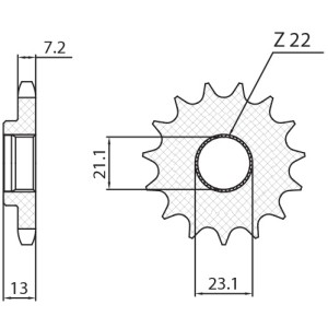 Zębatka przednia SUNSTAR 2149 15 Yamaha 250 Tricker YBR JTF1594.15