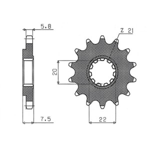 Zębatka przednia do HONDA CR 125R, CRF 250R/X - SUNSTAR JTF1323.13