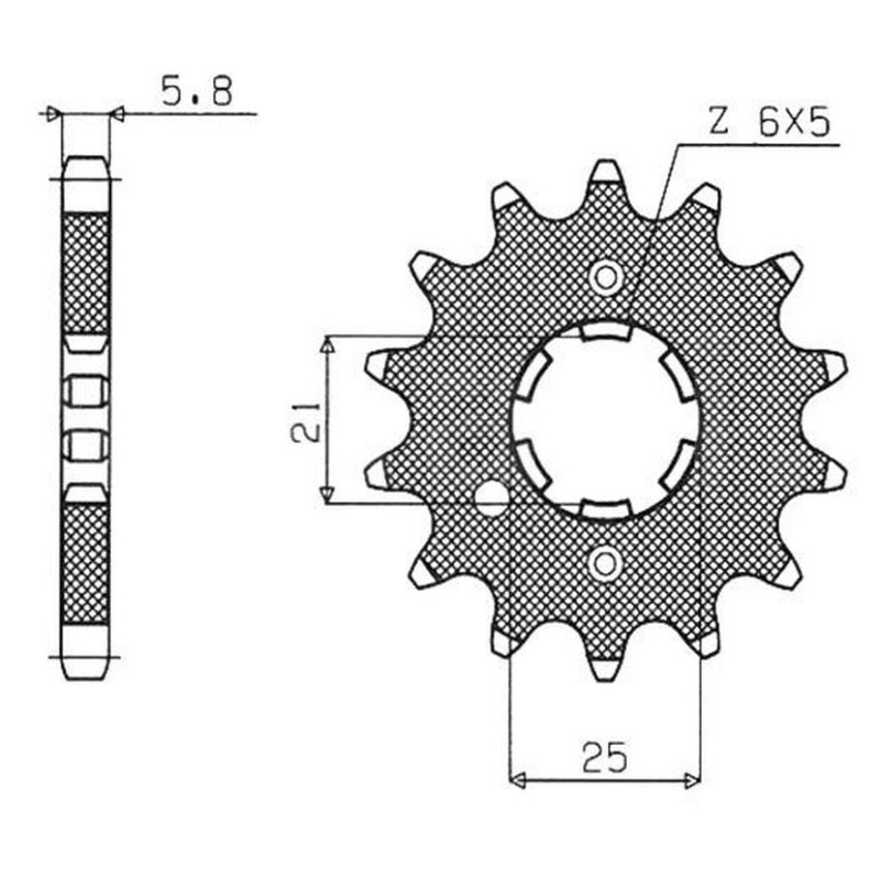 Zębatka przednia SUNSTAR 569 15 do KAWASAKI KX 250 i YAMAHA YZ 250