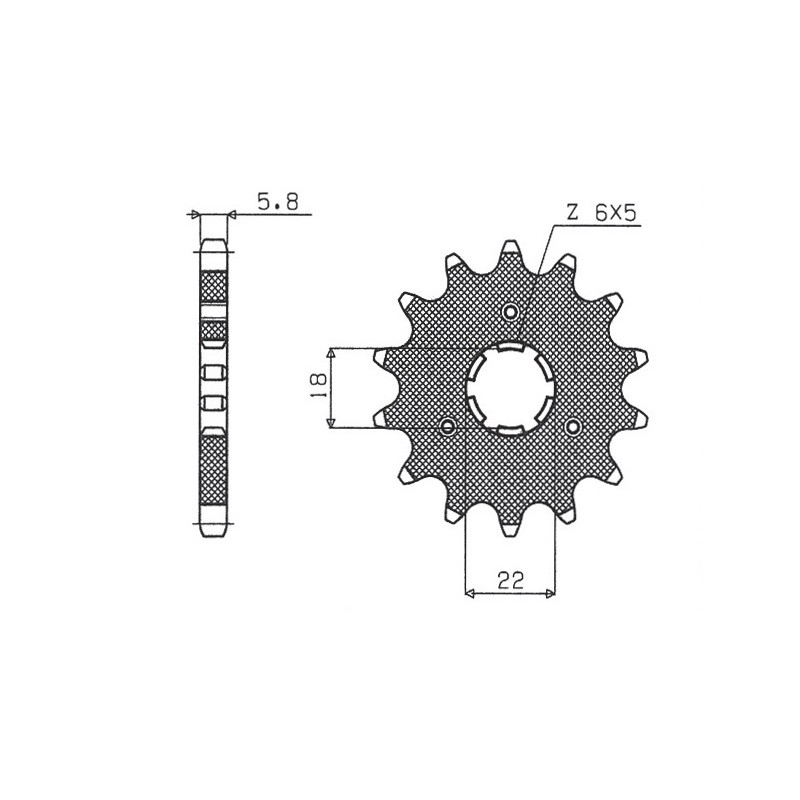 Zębatka przednia do Kawasaki KX 125 '94-'07 - SUNSTAR JTF1445.13