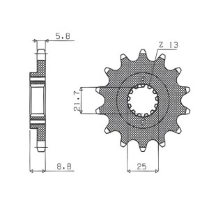 Zębatka przednia 525 17 do Kawasaki ER5 '97-'06 (JTF512.17) - Łańcuch 520 (52517JT)
