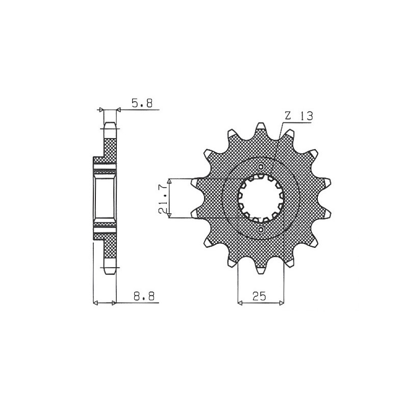 Zębatka przednia 525 17 do Kawasaki ER5 '97-'06 (JTF512.17) - Łańcuch 520 (52517JT)
