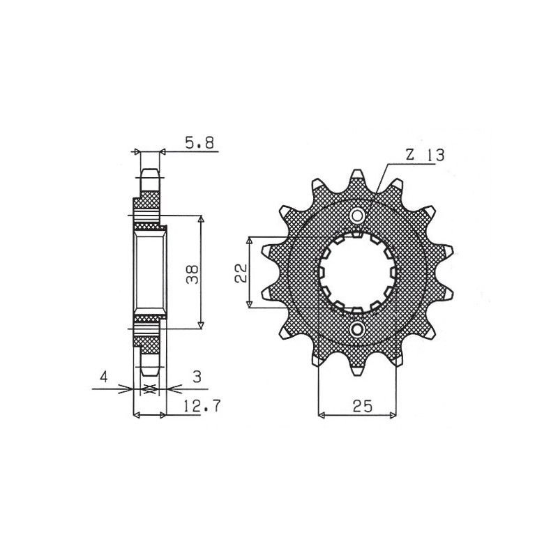 Zębatka przednia Sunstar 511 15 Kawasaki KLR 650 '90-'14 (JTF511.15)