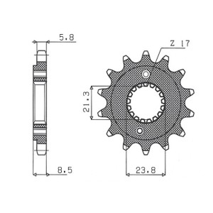 Zębatka przednia do HONDA XR 400 i TRX 400 - SUNSTAR JTF1322.15